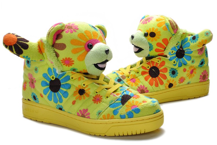 Womens adidas Originals x Jeremy Scott JS flower-bear-sneakers Yellow G61076